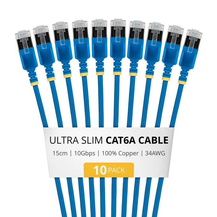 StarTech.com 6ASTP34BLS15CM10PK Netzwerkkabel Blau 0,15 m Cat6a U/FTP (STP) Rund — Bild 7 von 12