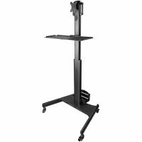 StarTech.com Computertisch mit Rollen und Monitorhalterung, CPU/PC-Halter, Tastaturablage - Ergonomischer höhenverstellbarer Desktop Computerwagen - Rollender mobiler Steharbeitsplatz auf Rädern