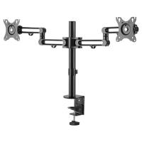 StarTech.com Doppel Monitorarm zur Tischmontage - Schreibtischklemme - VESA-kompatible Monitorhalterung für bis zu 32-Zoll-Displays - Ergonomischer Gelenkmonitorarm - höhenverstellbar/neigbar/drehbar