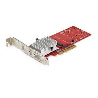 StarTech.com Dual M.2 PCIe SSD Adapter Karte - x8 / x16 Dual NVMe oder AHCI M.2 SSD zu PCI Express 3.0 - M.2 NGFF PCIe (M-Key) kompatibel - Unterstützt 2242, 2260, 2280 - JBOD - Mac & PC