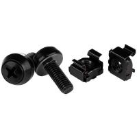 StarTech.com M6 x 12mm - Schrauben und Käfigmuttern - 100er Pack - Schwarz