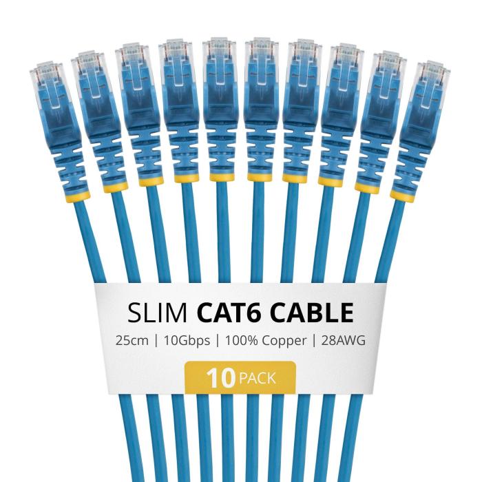 StarTech.com N6PAT25CMBLS10PK Netzwerkkabel Blau 0,25 m Cat6 U/UTP (UTP) — Bild 6 von 10