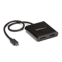 StarTech.com USB-C auf Dual HDMI Adapter, USB Typ-C Multi-Monitor MST Hub, Dual 4K 30Hz/1080p 60Hz HDMI Laptop Display Extender / Splitter, extra langes integriertes Kabel - nur Windows