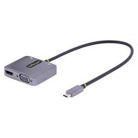 StarTech.com USB C Video Adapter, USB-C auf HDMI/VGA Multiport Bildschirm Adapter, 3,5mm Kopfhörer Klinke, 4K 60Hz HDR, 100W PD 3, TB 3/4 Kompatibel - USB-C zu VGA Reiseadapter