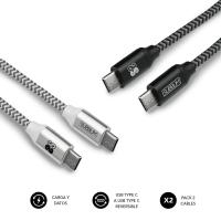 SUBBLIM PACK 2 CABLES USB TIPO USB-C A USB-C 1 M BLACK/SILVER USB Kabel