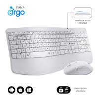 SUBBLIM SUBKBC-DCOPW1 Tastatur Maus enthalten Heimbüro RF Wireless + Bluetooth QWERTY Spanisch Weiß