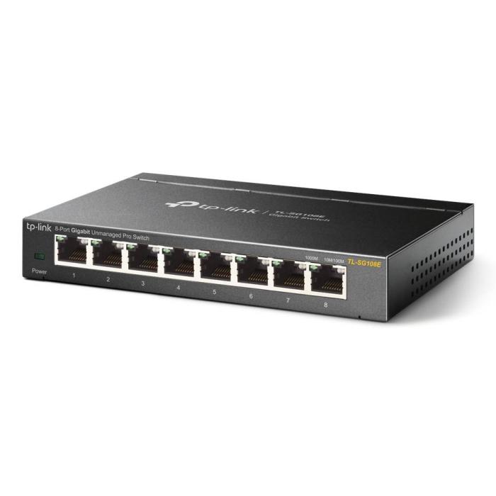 TP-Link TL-SG108E Netzwerk-Switch Managed L2 Gigabit Ethernet (10/100/1000) Schwarz — Bild 2 von 6