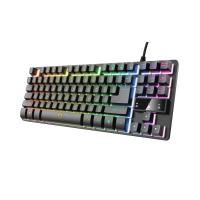 Trust GXT 833 Thado Tastatur Gaming USB Spanisch Schwarz, Silber