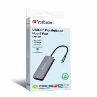 Verbatim CMH-09 USB Typ-C 10000 Mbit/s Silber