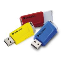 Verbatim Store 'n' Click - USB-Stick, USB 3.2 GEN1 - 3x16 GB, Rot/Blau/Gelb