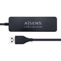 AISENS A104-0402 interface hub USB 2.0 480 Mbit/s Black