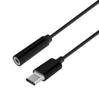 AISENS A109-0385 mobile phone cable Black 0.15 m USB C 3.5 mm