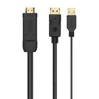 AISENS A122-0641 video cable adapter 1.8 m HDMI Type A (Standard) DisplayPort + USB Type-A Black