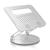 AISENS Adjustable XL Rotating Desktop Stand for 10-17 Laptop / Tablet, Silver