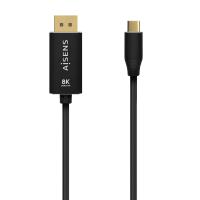 AISENS Aluminum USB-C to Displayport 8K@60Hz Converter Cable, USB-C/M-DP/M, Black, 0.8M