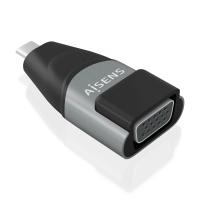 AISENS Aluminum USB-C to VGA Converter Adapter, USB-C/M-HDB15/H, Gray