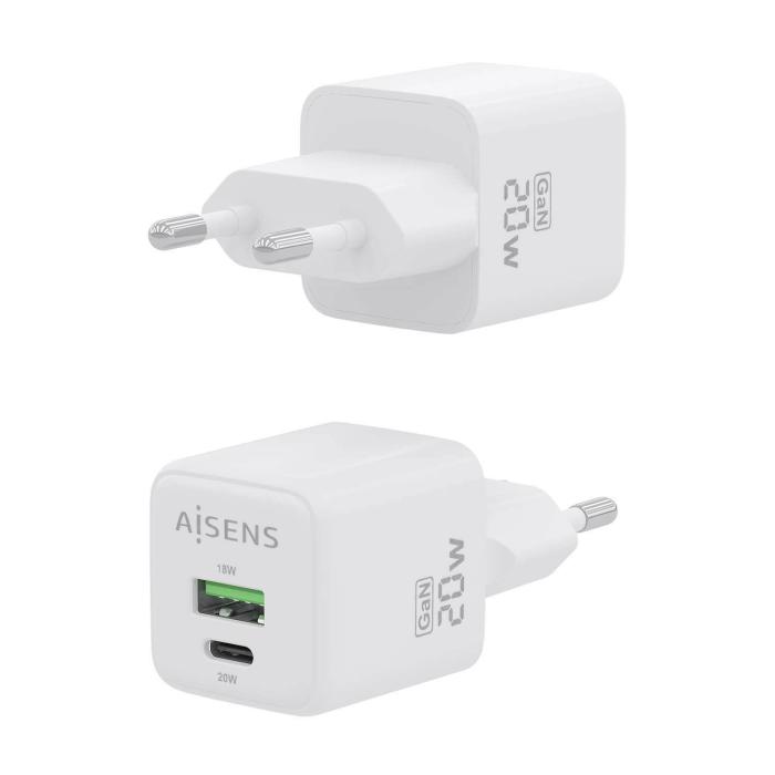 AISENS ASCH-20W2P010-W mobile device charger Universal White AC Fast charging Indoor — image 3 of 6
