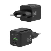 AISENS ASCH-20W2P011-BK mobile device charger Universal Black AC Fast charging Indoor, view image 3 of 6