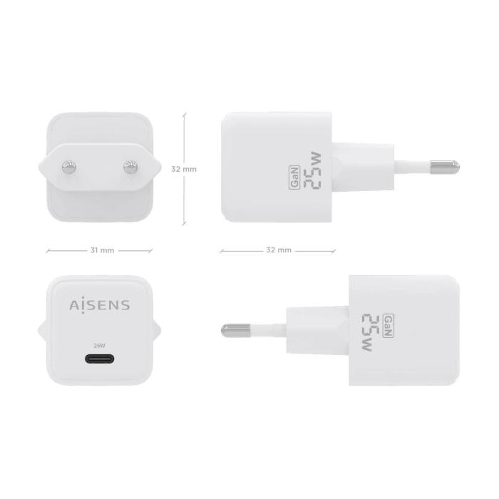 AISENS ASCH-25W1P012-W mobile device charger Universal White AC Fast charging Indoor — image 4 of 6