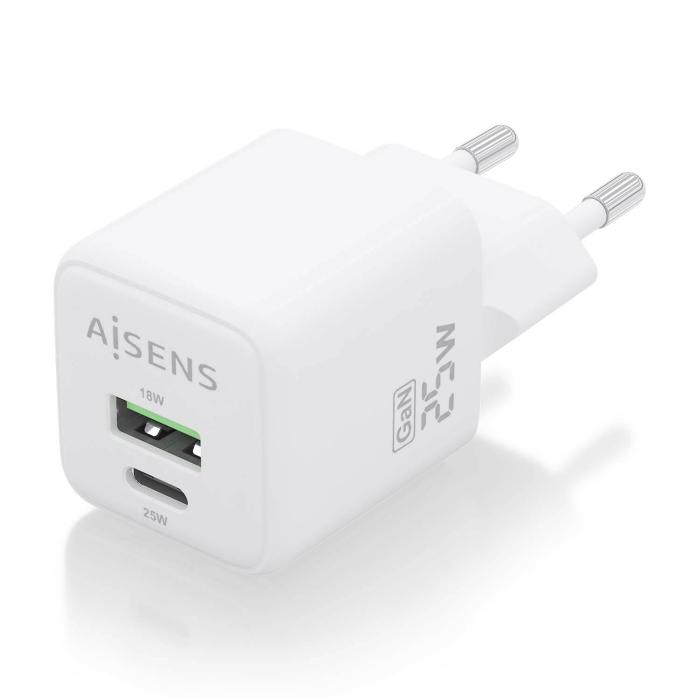 AISENS ASCH-25W2P014-W mobile device charger Universal White AC Fast charging Indoor — image 2 of 6
