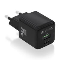 AISENS ASCH-25W2P015-BK mobile device charger Universal Black AC Fast charging Indoor