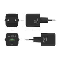 AISENS ASCH-25W2P015-BK mobile device charger Universal Black AC Fast charging Indoor, view image 4 of 6