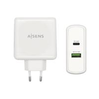 AISENS ASCH-2PD30QC-W mobile device charger GPS, Gaming controls, MP3, MP4, Mobile phone, Laptop, Smartphone, Tablet White AC Fast charging Indoor