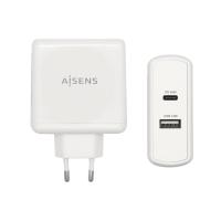 AISENS ASCH-2PD45A-W mobile device charger GPS, Gaming controls, MP3, MP4, Mobile phone, Laptop, Smartphone, Tablet White AC Fast charging Indoor