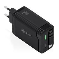 AISENS ASCH-65W3P071-BK mobile device charger Digital camera, GPS, Mobile phone, Laptop, Smartphone, Tablet, Universal Black AC Fast charging Indoor
