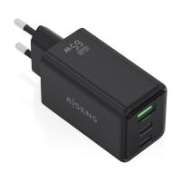 AISENS ASCH-65W3P073-BK mobile device charger Digital camera, GPS, Mobile phone, Laptop, Smartphone, Tablet, Universal Black AC Fast charging Indoor