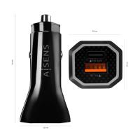 AISENS Car Charger 38W, 1XUSB-C PD3.0 20W, 1XUSB-A QC3.0 18W, Black, view image 3 of 5