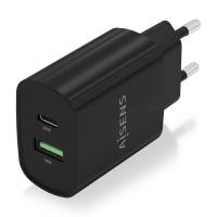 AISENS Cargador 20W, 1xUSB-C PD3.0, 1xUSB-A QC3.0, Negro, view image 2 of 5