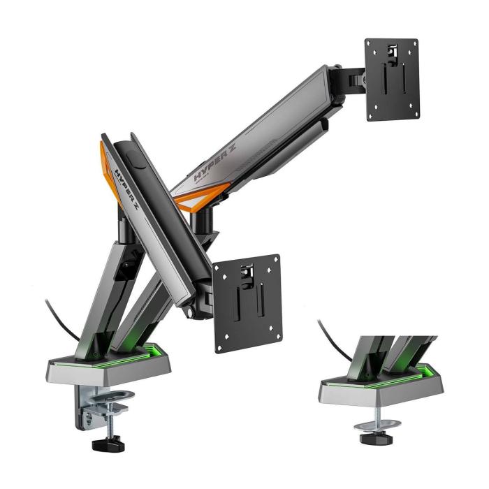 AISENS DT38TSRRGB-349 monitor mount / stand 96.5 cm (38'') Desk Black, White