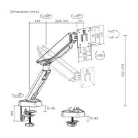 AISENS DT49TSR-343 monitor mount / stand 124.5 cm (49'') Desk Black, White, view image 7 of 7