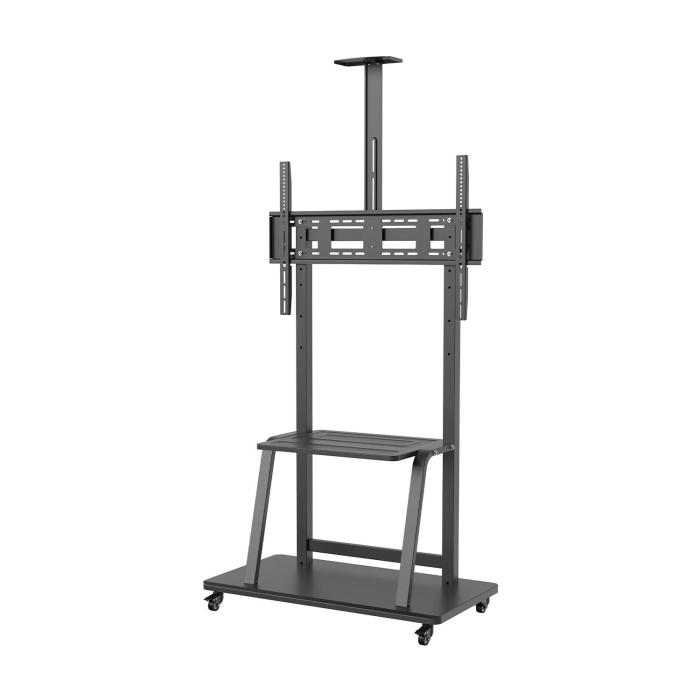 AISENS ECO Floor Stand with Wheel, DVD Tray and Camera Support for Monitor/TV 150Kg from 37-100, Black — image 2 of 9