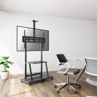 AISENS ECO Floor Stand with Wheel, DVD Tray and Camera Support for Monitor/TV 150Kg from 37-100, Black, view image 9 of 9