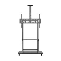 AISENS ECO Floor Stand with Wheel, DVD Tray and Camera Support for Monitor/TV 150Kg from 37-100, Black, view image 4 of 9