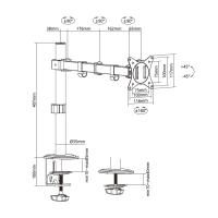 AISENS ECO Swivel and Tilt Table Mount for Monitor/TV 9Kg (3 Pivots, 1 Arm) from 17-32, Black, view image 4 of 7