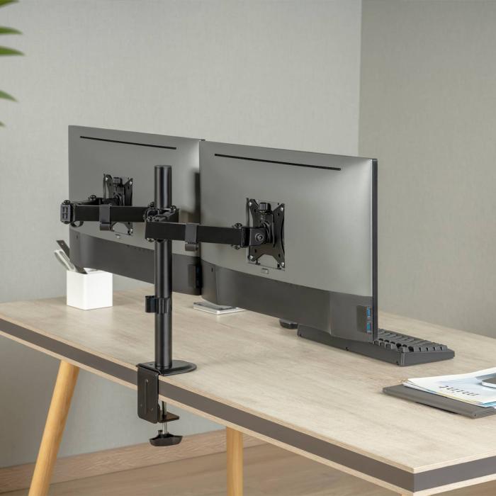 AISENS ECO Swivel and Tilt Table Mount for Monitor/TV 9Kg (3 Pivots, 2 Arms) from 17-32, Black — image 7 of 8