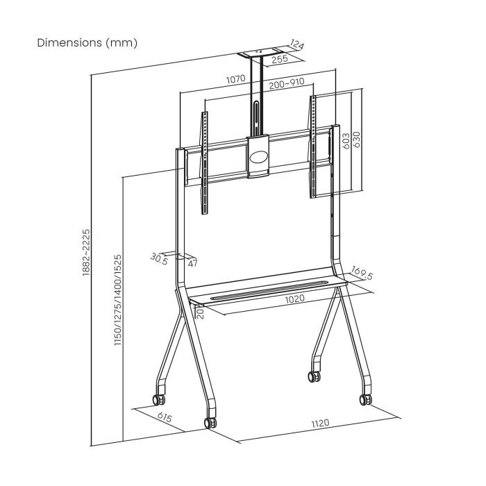 AISENS FT86FE-369 TV mount/stand 2.54 m (100'') Black — image 6 of 12
