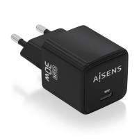 AISENS Gan 30W Charger, 1xUSB-C PD3.0 QD4.0, Black