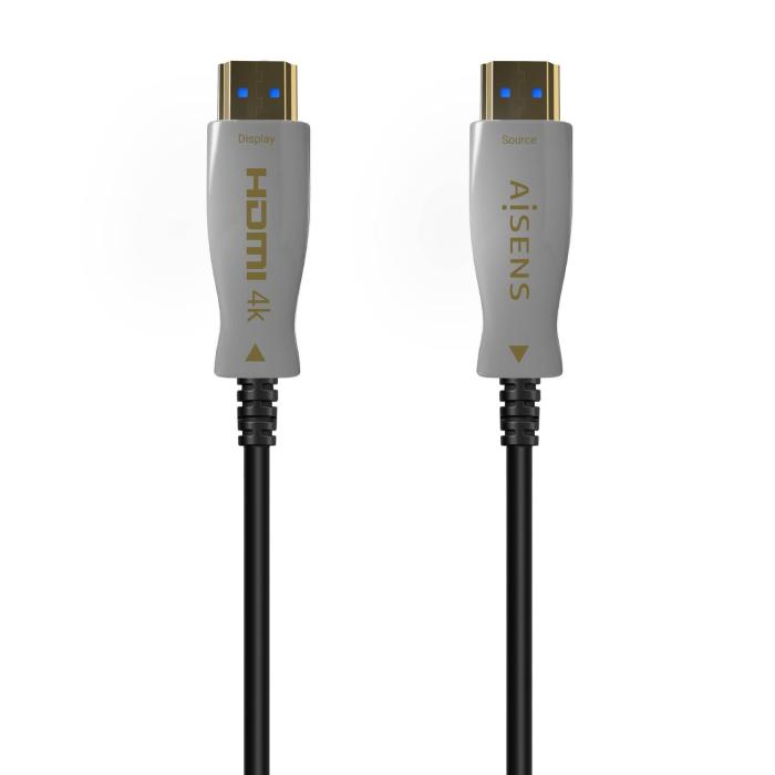 AISENS HDMI Cable V2.0 AOC Premium High Speed ​​/ Hec 4K@60Hz 4:4:4 18Gbps, A/MA/M, Black, 100m