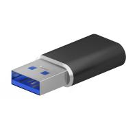 AISENS Mini USB 3.2 Gen2 / USB 2.0 3A Adapter, Type USB-C/HA/M, Black