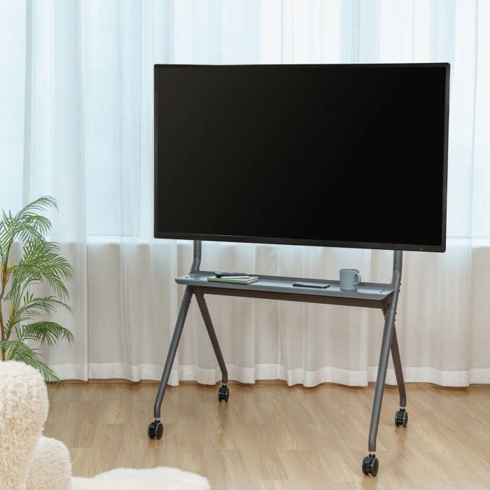 AISENS PRO Floor Stand with Wheel, 1 Tray for Interactive Screen/TV 120Kg from 50-86, Black — image 9 of 9