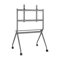 AISENS PRO Floor Stand with Wheel, 1 Tray for Interactive Screen/TV 120Kg from 50-86, Black, view image 5 of 9