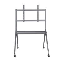 AISENS PRO Floor Stand with Wheel, 1 Tray for Interactive Screen/TV 120Kg from 50-86, Black, view image 3 of 9