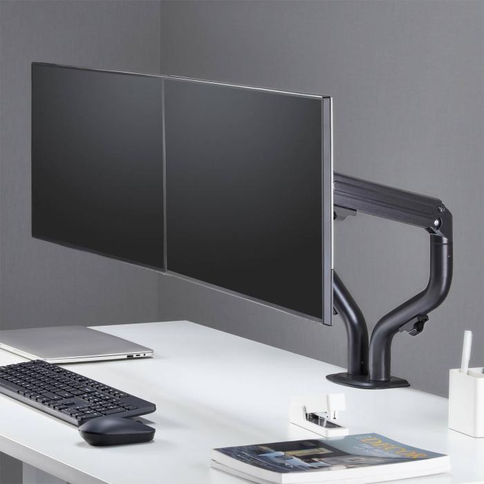AISENS Table Stand ECO Swivel and Tilt Counterweight for Monitor/TV 8Kg (3 Pivots, 2 Arms) from 17-32, Black — image 8 of 9