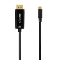 AISENS USB-C to Displayport 8K@60Hz Converter Cable, USB-C/M-DP/M, Black, 0.8M