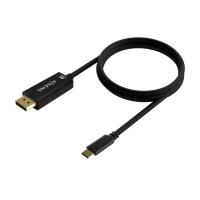 AISENS USB-C to Displayport 8K@60Hz Converter Cable, USB-C/M-DP/M, Black, 0.8M, view image 2 of 3