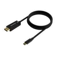 AISENS USB-C to Displayport 8K@60Hz Converter Cable, USB-C/M-DP/M, Black, 1.8M, view image 2 of 3